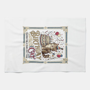 Linge De Cuisine Chat d'anniversaire Chat d'anniversaire Âge Art ve
