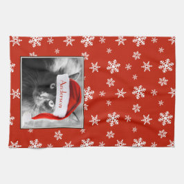 Linge De Cuisine Chat de Noël, Personnaliser avec nom