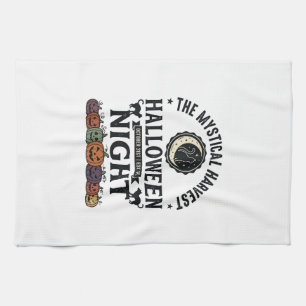 Linge De Cuisine Chat d'Halloween Chats noirs Citrouilles Vintage D