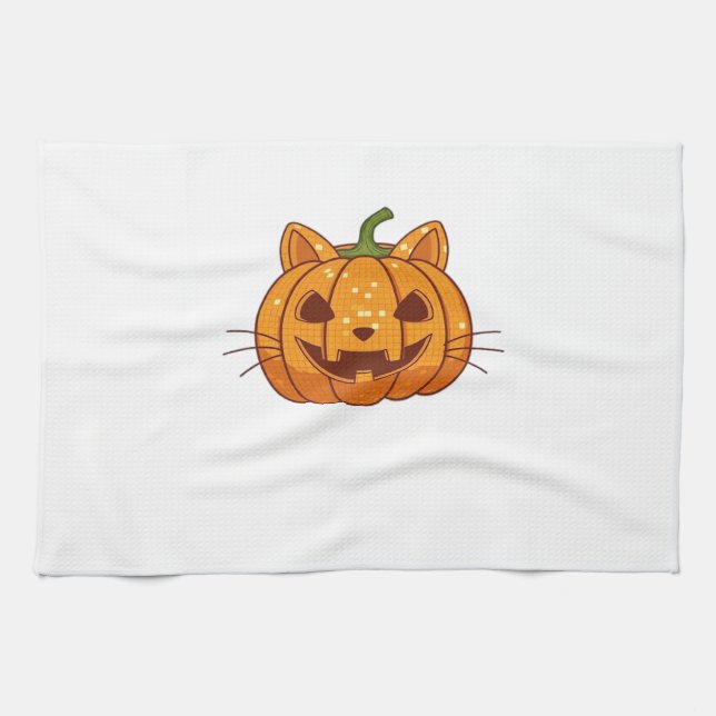 Linge De Cuisine Chat Disco Jack o'Lantern T-Shirt Classique (Horizontal)