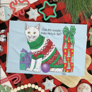 Linge De Cuisine Chat drôle moche de Noël
