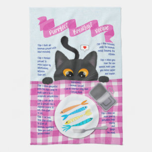 Linge De Cuisine Chat drôle noir