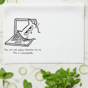 Linge De Cuisine Chat En Colère Demande Attention - Drôle Serviet