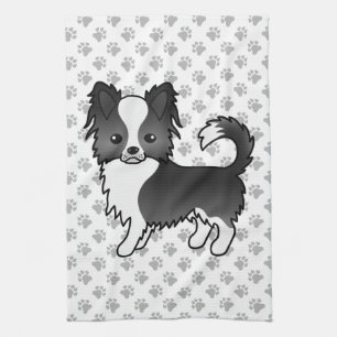 Linge De Cuisine Chat long noir et blanc Chihuahua Chig & Paps