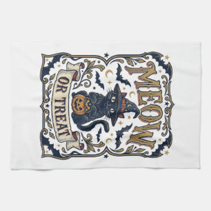 Linge De Cuisine Chat Miau ou Traiter Halloween Chat Drôle Chat Vin