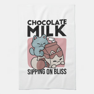 Linge De Cuisine Chat Mignon Lait Chocolat – Boisson Confortable &