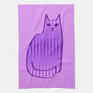 Linge De Cuisine Chat moderne du milieu du siècle, orchidée et viol