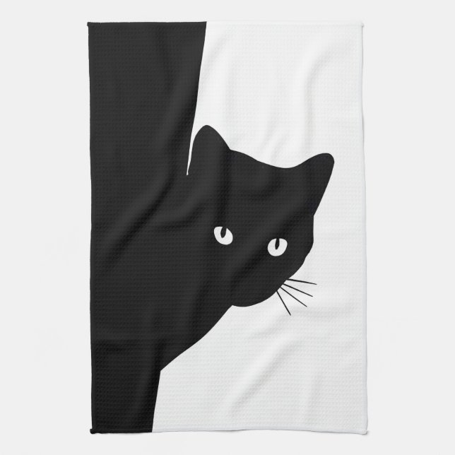 Linge De Cuisine Chat noir (Vertical)