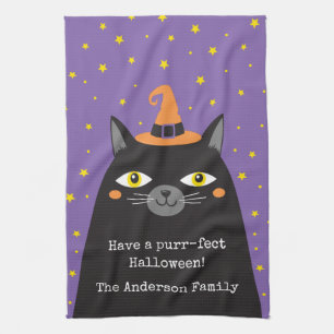 Linge De Cuisine Chat noir d'Halloween mignonne