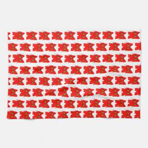 Linge De Cuisine Chat rouge vif — Wonder à grand oeil avec une tors