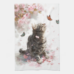 Linge De Cuisine Chat Sakura et Papillons (11)