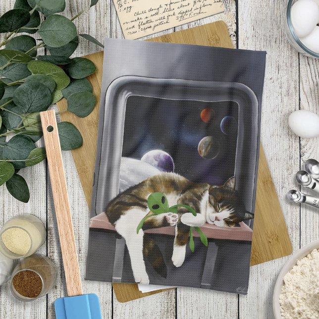 Linge De Cuisine Chat tabby vaisseau spatial Peluche extraterrestre (Créateur téléchargé)