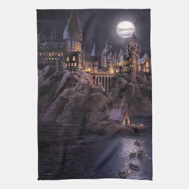 Linge De Cuisine Château Harry Potter | Grand lac à Hogwarts (Vertical)