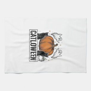 Linge De Cuisine Chatoween Chat Noir Fantôme Halloween Conception V