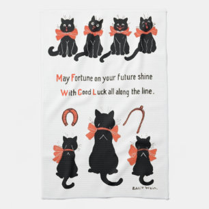 Linge De Cuisine Chats chanceux, Louis Wain