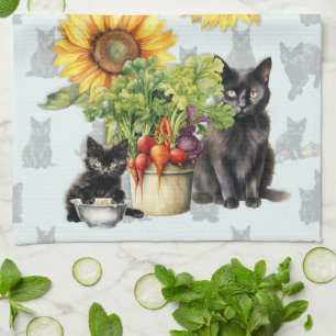 Linge De Cuisine Chats de Ferme Légumes