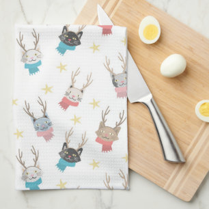 Linge De Cuisine Chats De Vacances 'Meowny Christmas' En Motif Antl