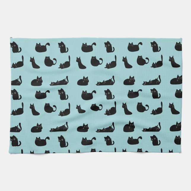 Linge De Cuisine Chats noirs amusants (Horizontal)