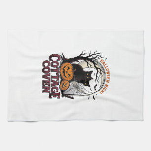 Linge De Cuisine Chats noirs Halloween Coven vintage Art de citroui
