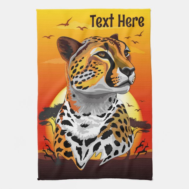 Linge De Cuisine Cheetah African Feline Wild Animal (Vertical)