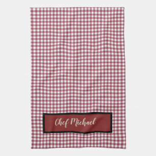 Linge De Cuisine Chef Barbecue Rouge En vichy Vérifier Personnalisé