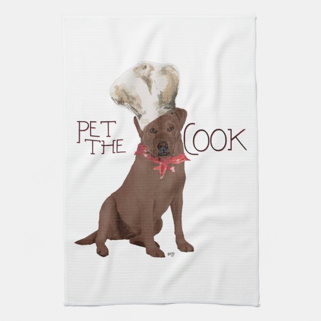 Linge De Cuisine Chef Labrador Retriever Chocolat (Vertical)