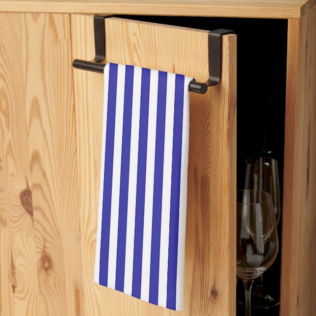 Linge De Cuisine Chef Rayure Bleu Blanc (Pliage en tiers)