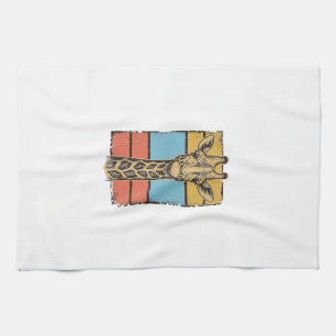Linge De Cuisine Chemise à rayures rétro girafe gravée vintage