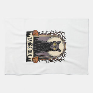 Linge De Cuisine Chemise Chat Noir Halloween Design Vieux Crocs_1