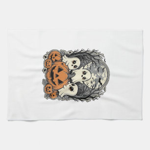 Linge De Cuisine Chemise de citrouille fantôme mignonne Gravure vin
