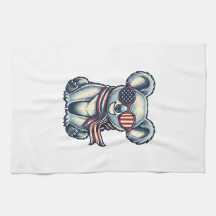 Linge De Cuisine Chemise de conception de koala patriotique gravure