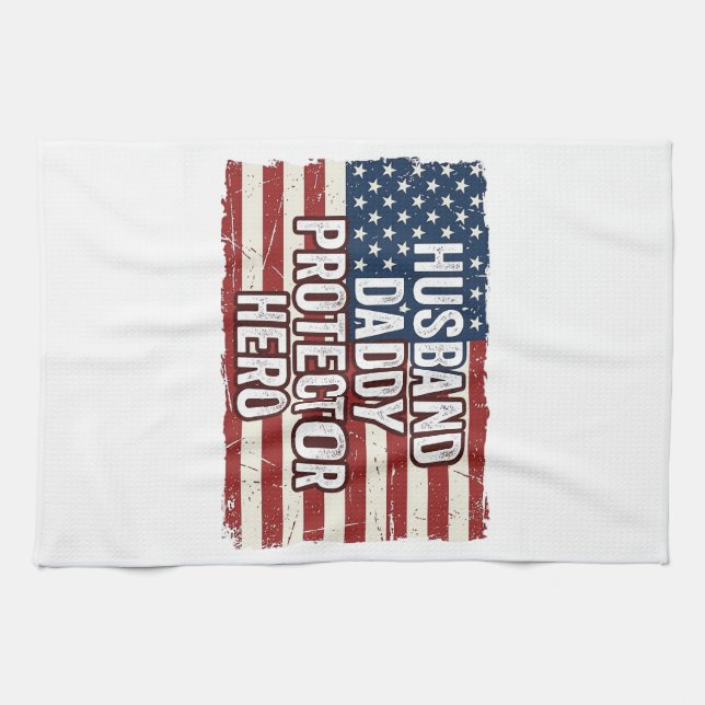 Linge De Cuisine Chemise de drapeau de héros protecteur de mari pat (Horizontal)