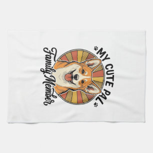 Linge De Cuisine Chemise de famille Corgi Design vintage pour amour