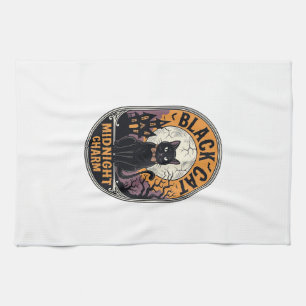 Linge De Cuisine Chemise Halloween Chat Noir Vintage Charme de Minu