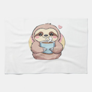 Linge De Cuisine Chemise Mignon de Paresseux Amateur de Café � Drôl
