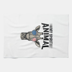 Linge De Cuisine Chemise patriotique vintage girafe animal spiritue