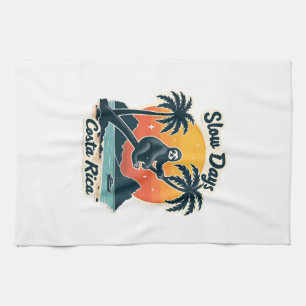 Linge De Cuisine Chemise Vectorielle Voyage Costa Rica Paresseux Vi