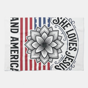 Linge De Cuisine Chemise vintage florale chrétienne patriotique