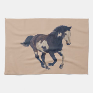 Linge De Cuisine Cheval américain galopant sauvage de peinture de