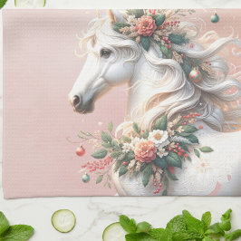 Linge De Cuisine Cheval de Noël magique