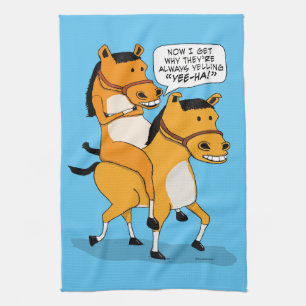 Linge De Cuisine Cheval drôle d'équitation