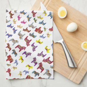 Linge De Cuisine Chevaux Dala multicolores