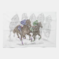 Chevaux de course à la galopante