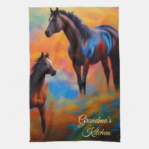 Linge De Cuisine Chevaux sauvages *personnalisez*