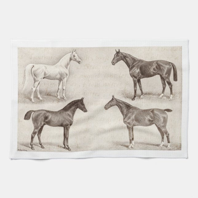 Linge De Cuisine Chevaux vintages - cheval et cheval de modèles de (Horizontal)