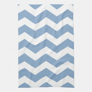 Linge De Cuisine Chevron bleu et blanc