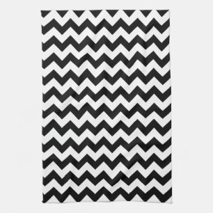 Linge De Cuisine Chevron noir et blanc
