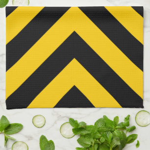 Linge De Cuisine Chevrons jaunes et noirs
