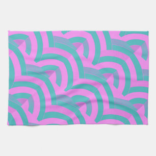 Linge De Cuisine chevrons roses/verts chics modernes