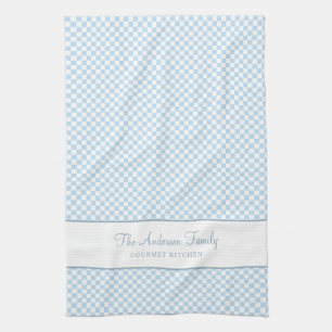 Linge De Cuisine Chic Dusty Bleu Français Plaid Check Pays Gourmet